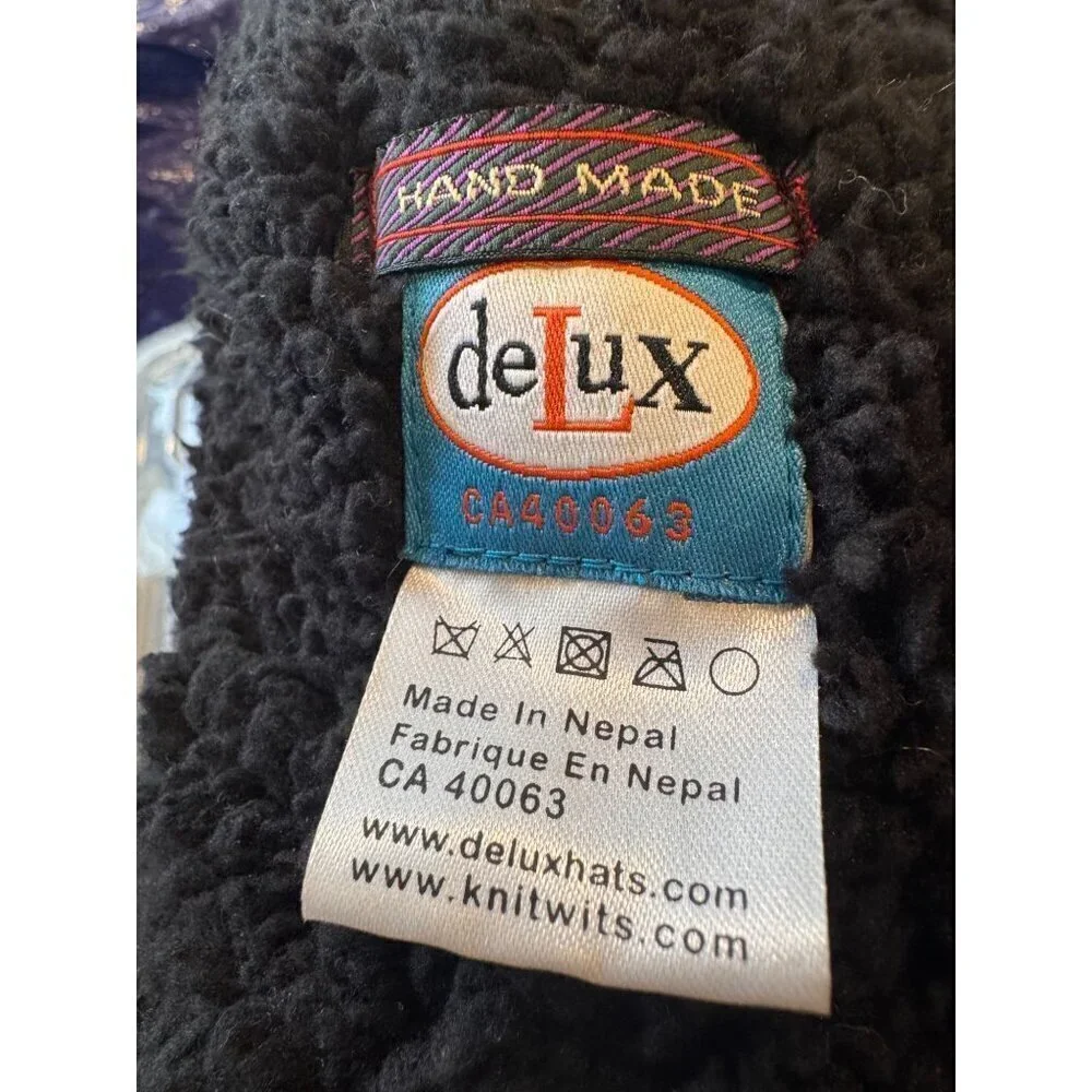 Knitted DeLux Trapper Hat With Faux Fur & Patterned Design Women's One Size
